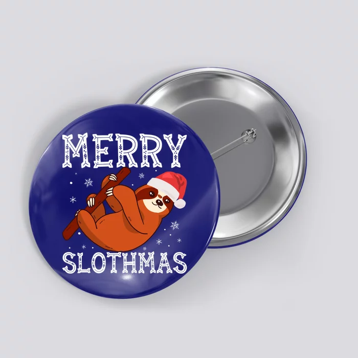 Merry Slothmas Sloth Lover Ugly Christmas Cool Gift Button