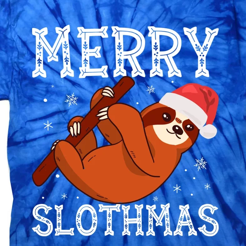 Merry Slothmas Sloth Lover Ugly Christmas Cool Gift Tie-Dye T-Shirt