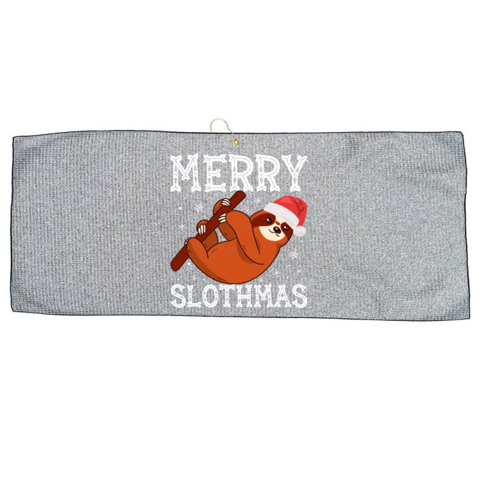 Merry Slothmas Sloth Lover Ugly Christmas Cool Gift Large Microfiber Waffle Golf Towel