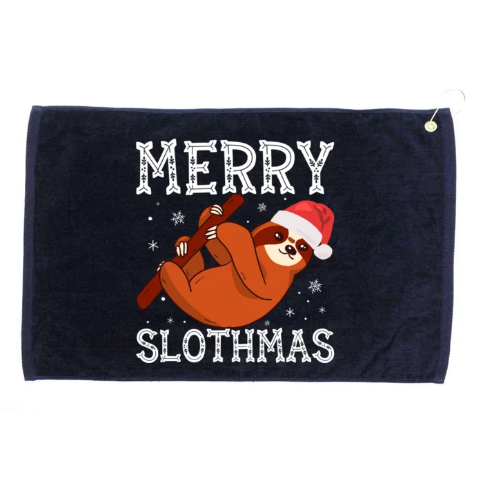 Merry Slothmas Sloth Lover Ugly Christmas Cool Gift Grommeted Golf Towel