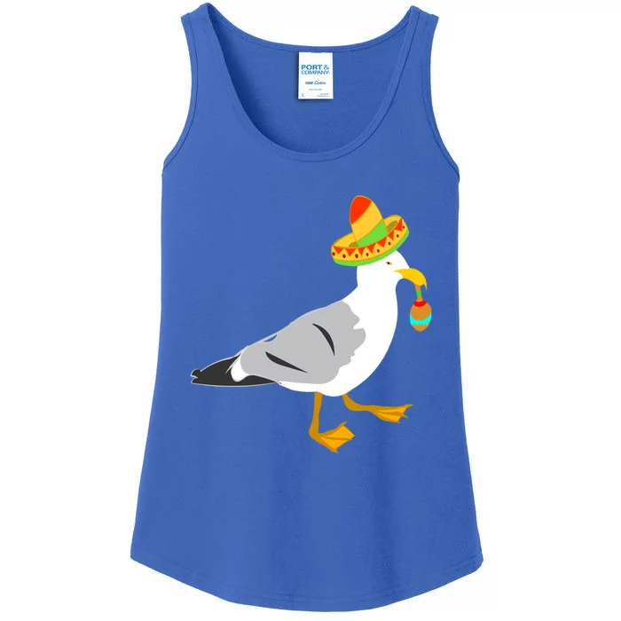 Mexican Seagull Sombrero Costume Maraca Funny Bird Shirt