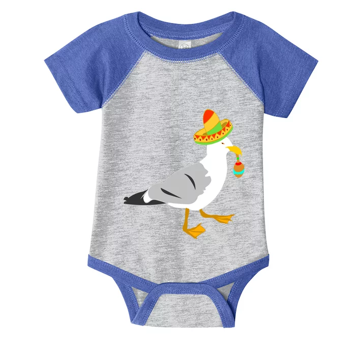 Mexican Seagull Sombrero Costume Maraca Funny Bird Cool Gift Infant Baby Jersey Bodysuit