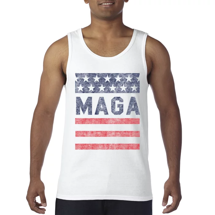 Maga Stars & Stripes Retro Vintage Distressed Graphic Tank Top