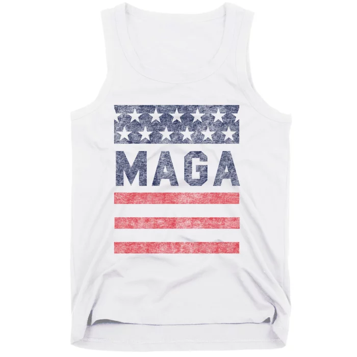 Maga Stars & Stripes Retro Vintage Distressed Graphic Tank Top