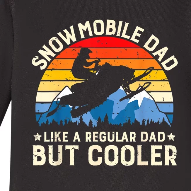 Mens Snowmobiling Snowmobile Dad Like A Regular But Cooler Riding Baby Long Sleeve Bodysuit