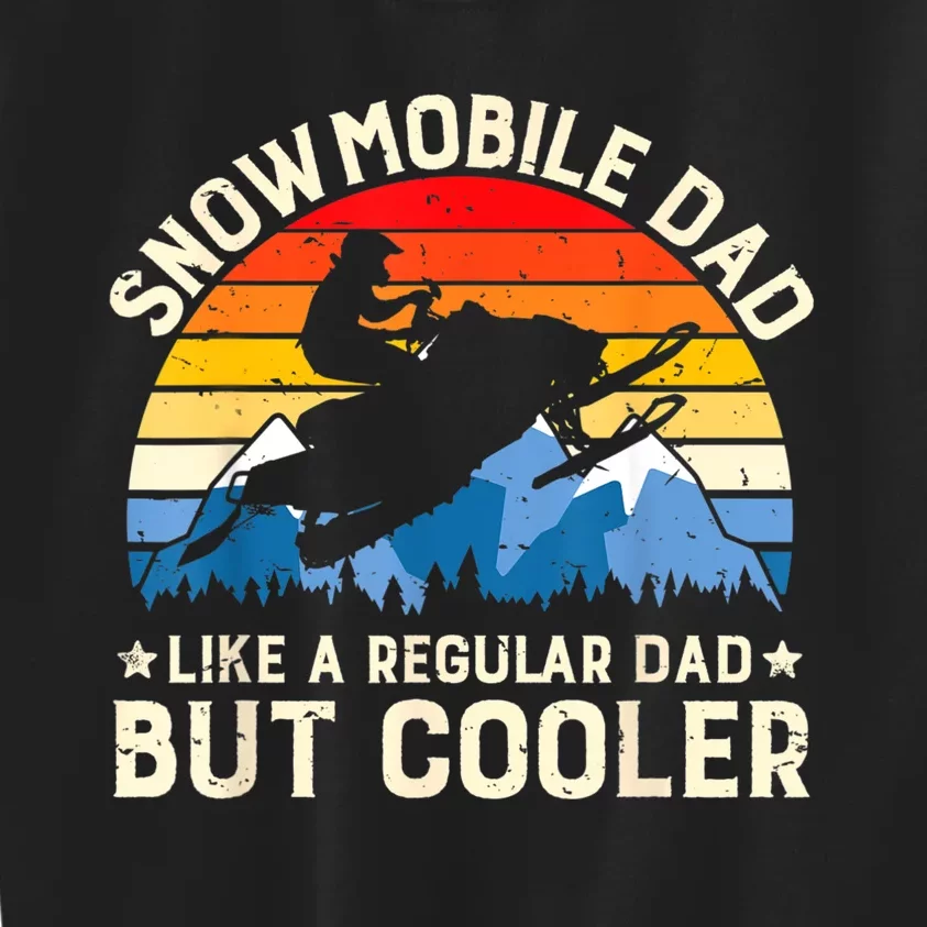 Mens Snowmobiling Snowmobile Dad Like A Regular But Cooler Riding Kids Sweatshirt