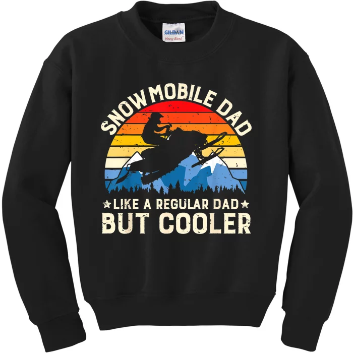 Mens Snowmobiling Snowmobile Dad Like A Regular But Cooler Riding Kids Sweatshirt