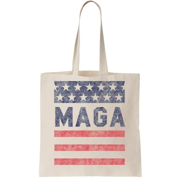 Maga Stars & Stripes Retro Vintage Distressed Graphic Tote Bag