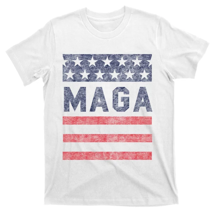 Maga Stars & Stripes Retro Vintage Distressed Graphic T-Shirt