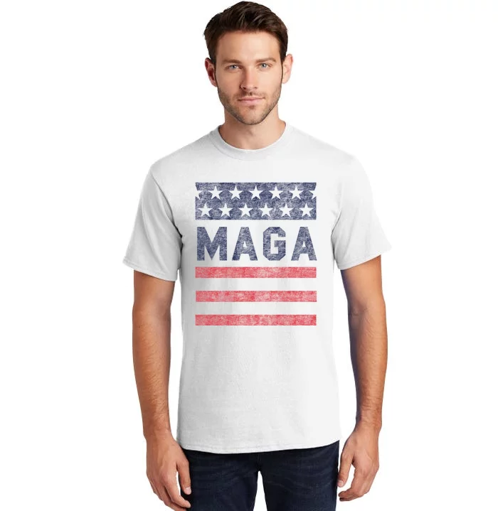 Maga Stars & Stripes Retro Vintage Distressed Graphic Tall T-Shirt