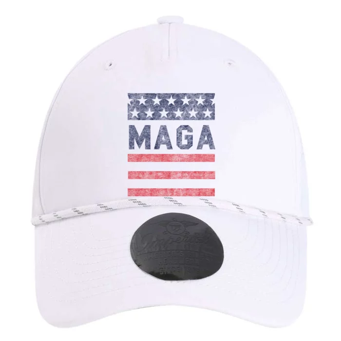 Maga Stars & Stripes Retro Vintage Distressed Graphic Performance The Dyno Cap