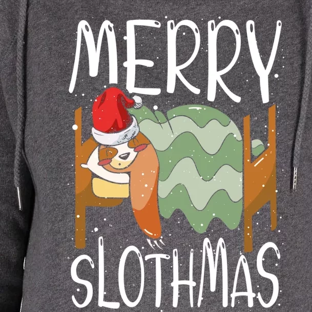 Merry Slothmas Sloth Whisperer Animal Christmas Season Gift Womens Funnel Neck Pullover Hood