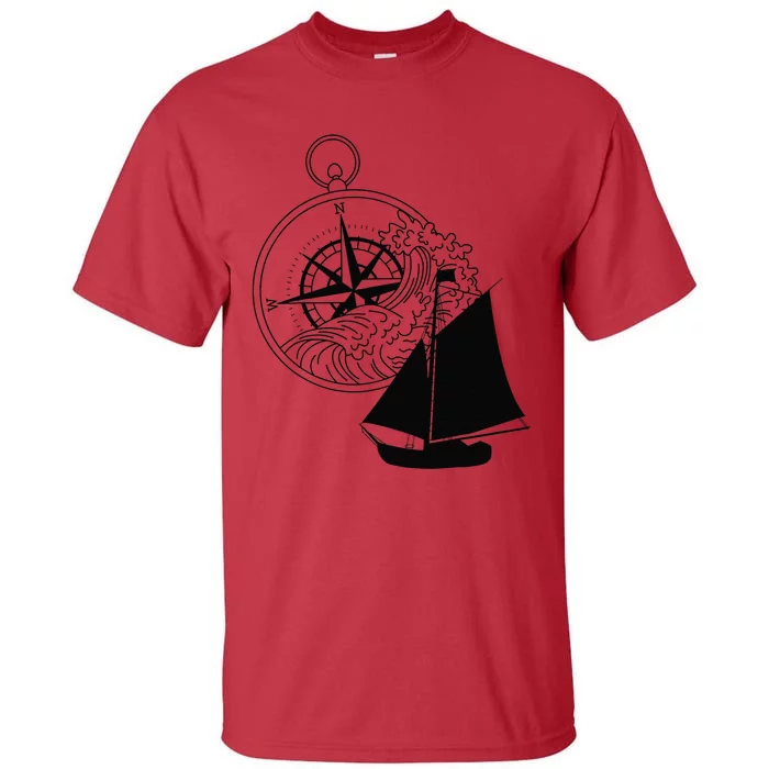 Maritime Sailing Ship Sailing Ships Ships Compass Ship Ahoy Tall T-Shirt