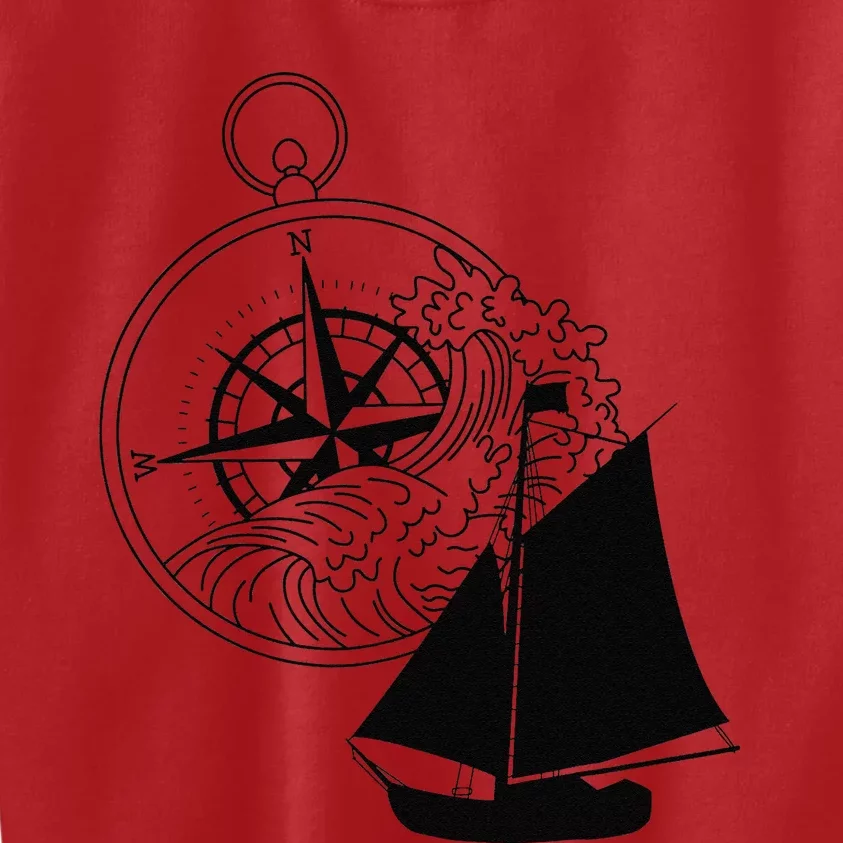 Maritime Sailing Ship Sailing Ships Ships Compass Ship Ahoy Kids Sweatshirt