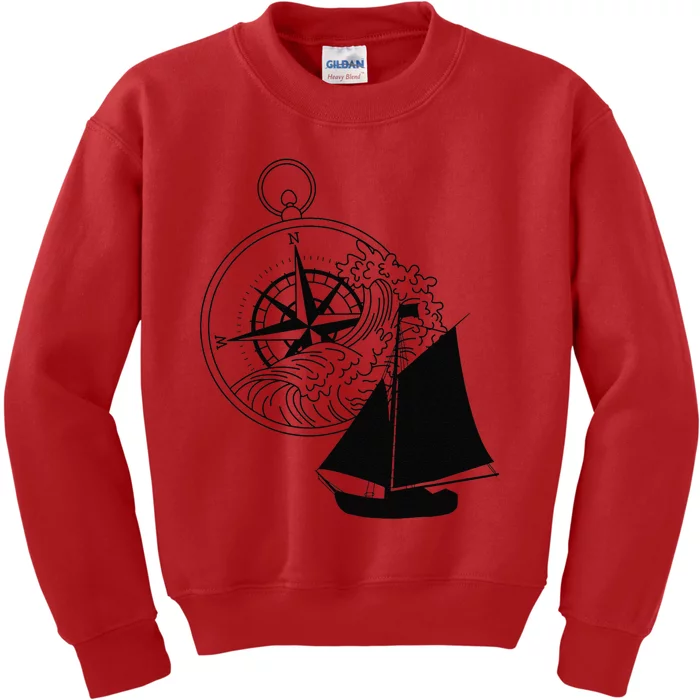 Maritime Sailing Ship Sailing Ships Ships Compass Ship Ahoy Kids Sweatshirt