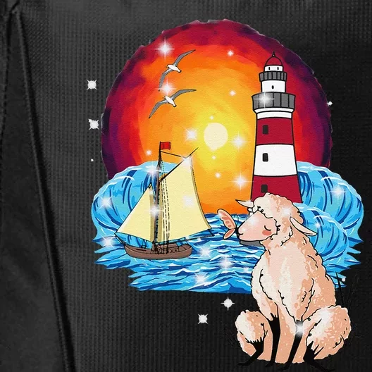 Maritime Shee.P Sailor Coast Lighthouse Sailing Ship City Backpack