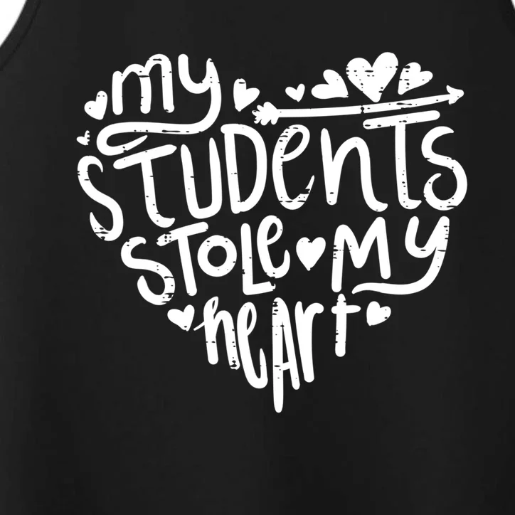 My Students Stole My Heart Cute Teacher Valentines Day Gift Performance Tank