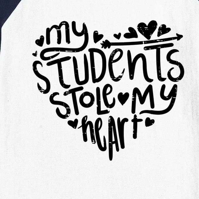 My Students Stole My Heart Cute Teacher Valentines Day Gift Baseball Sleeve Shirt