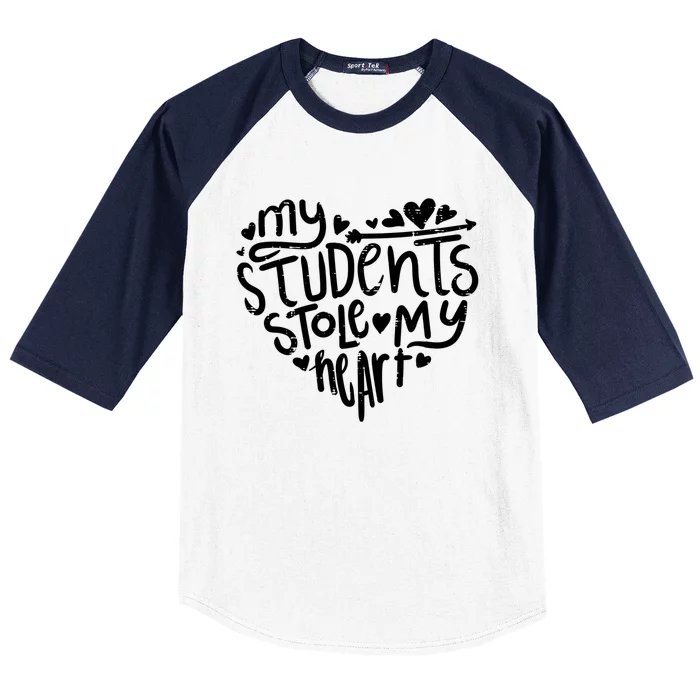 My Students Stole My Heart Cute Teacher Valentines Day Gift Baseball Sleeve Shirt