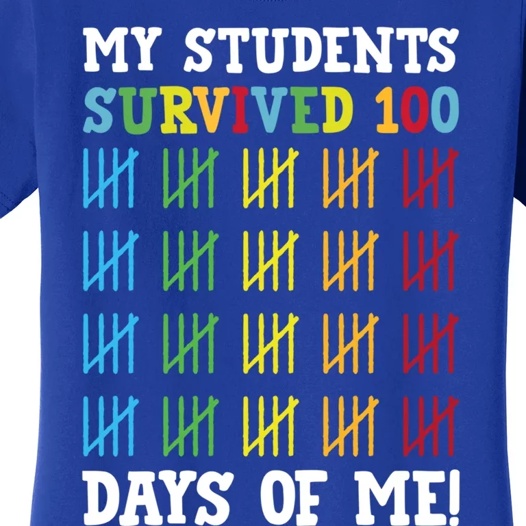 My Students Survived 100 Days Of Me Funny Teachers Cool Gift Women's T-Shirt