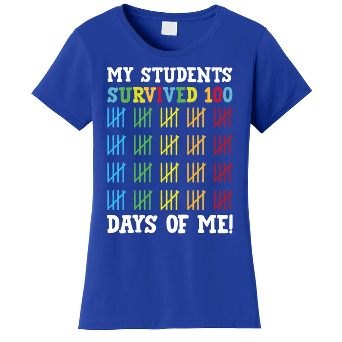 My Students Survived 100 Days Of Me Funny Teachers Cool Gift Women's T-Shirt