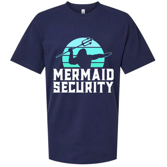 Mermaid Security Swimmer Dad Merdad Trident Sueded Cloud Jersey T-Shirt