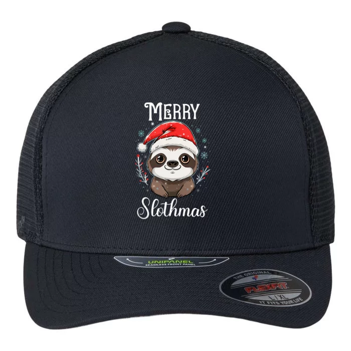 Merry Slothmas Sloth Christmas Tank Top Flexfit Unipanel Trucker Cap