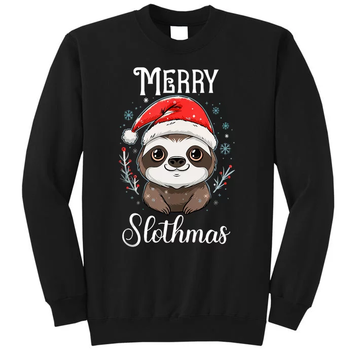 Merry Slothmas Sloth Christmas Tank Top Sweatshirt