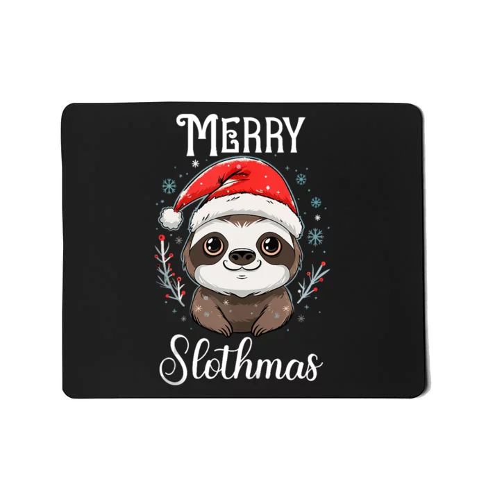 Merry Slothmas Sloth Christmas Tank Top Mousepad