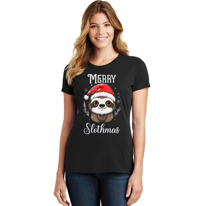 Merry Slothmas Sloth Christmas Tank Top Women's T-Shirt