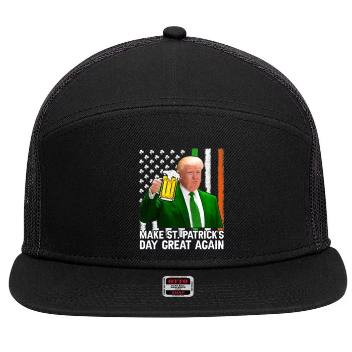 Make Saint St PatrickS Day Great Again Funny Trump 7 Panel Mesh Trucker Snapback Hat