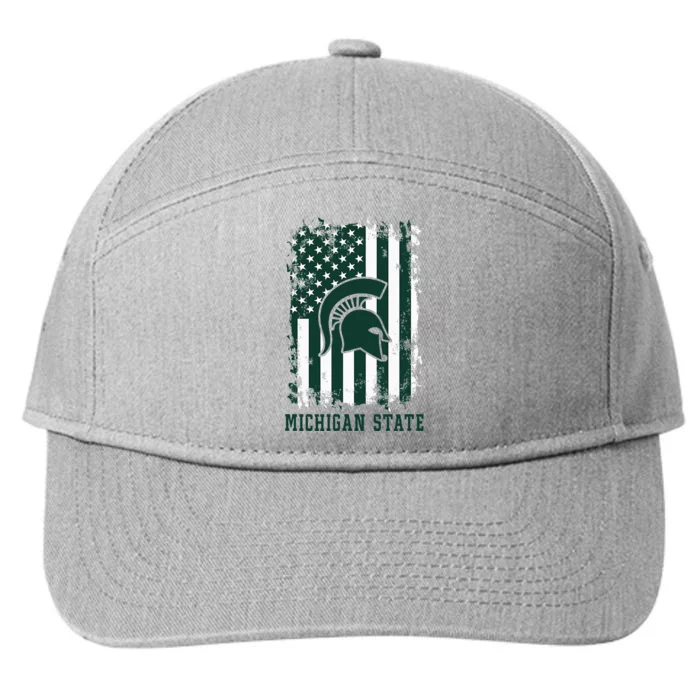 M.Ichigan State Spartans Patriotic Retro American Flag 7-Panel Snapback Hat