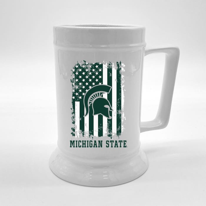 M.Ichigan State Spartans Patriotic Retro American Flag Front & Back Beer Stein