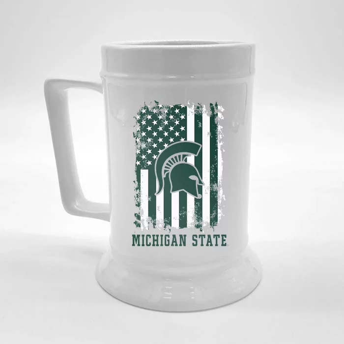 M.Ichigan State Spartans Patriotic Retro American Flag Front & Back Beer Stein