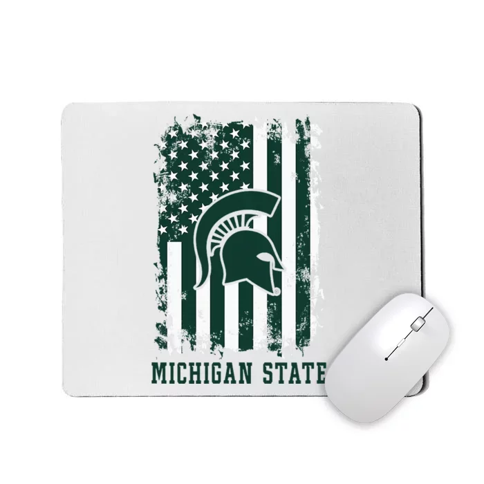 M.Ichigan State Spartans Patriotic Retro American Flag Mousepad