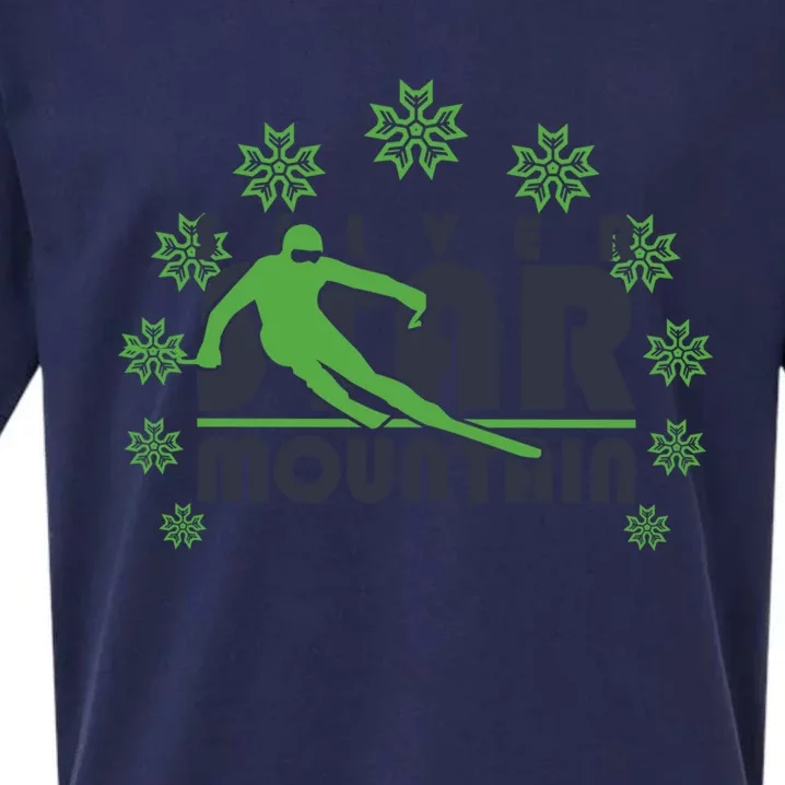 Mountain Ski Skiing Cute Gift Sueded Cloud Jersey T-Shirt