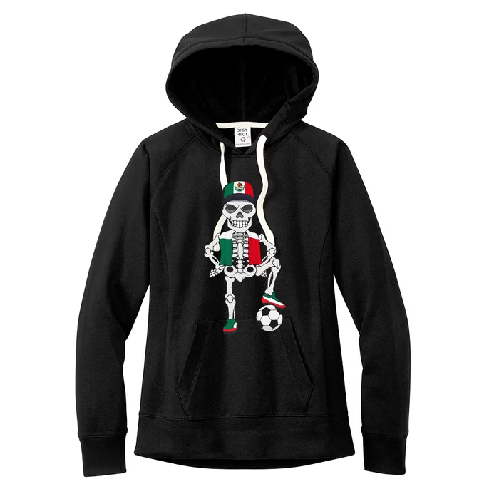 Mexico Soccer Skeleton Fan Team Women's Fleece Hoodie