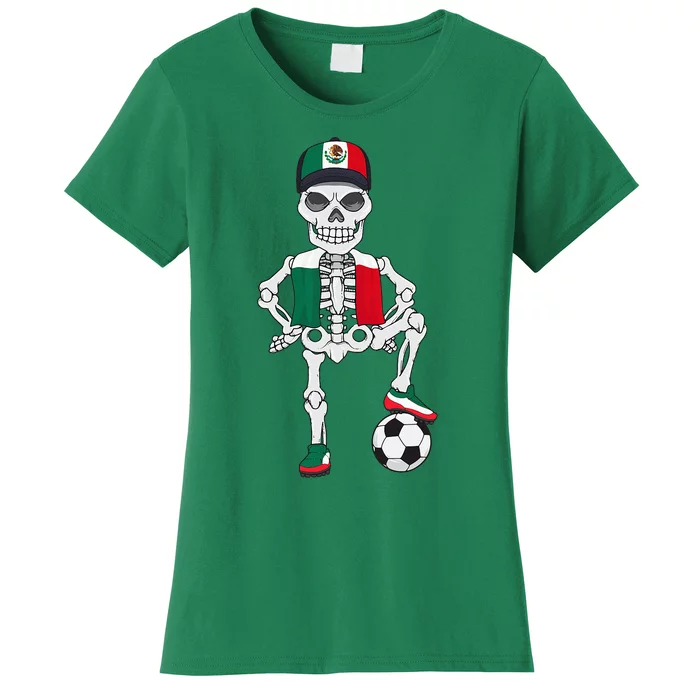 Mexico Soccer Skeleton Fan Team Women's T-Shirt