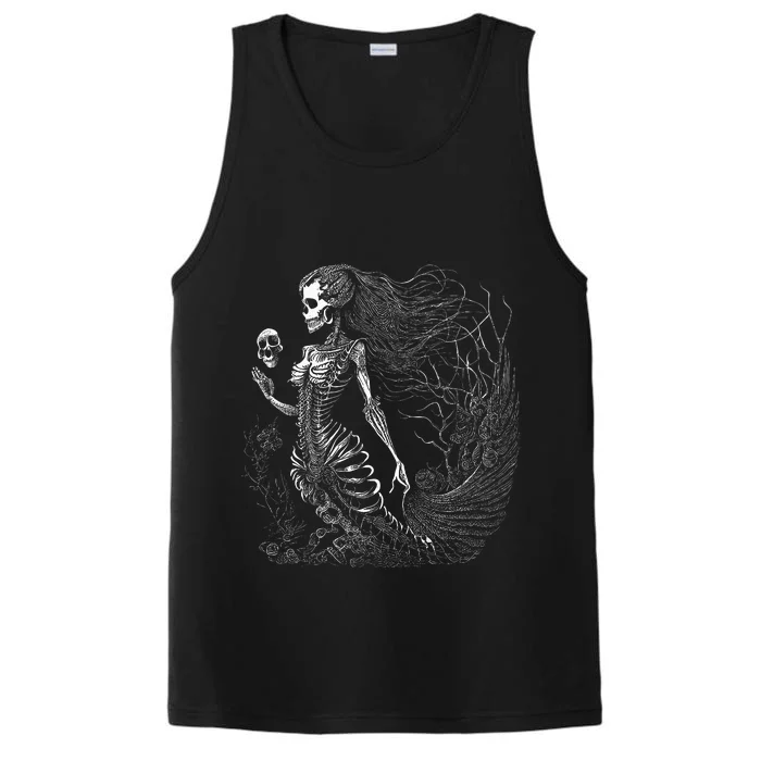 Mermaid Skeleton Scary Halloween Costume Performance Tank