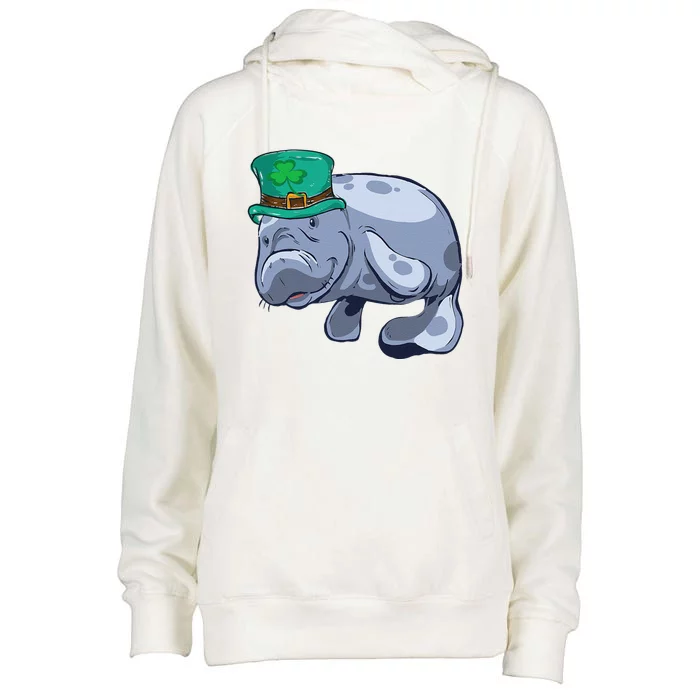 Manatee St. Saint Patrick's Day WoFunny Womens Funnel Neck Pullover Hood