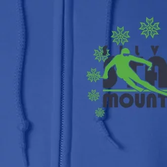 Mountain Ski Skiing Gift Full Zip Hoodie