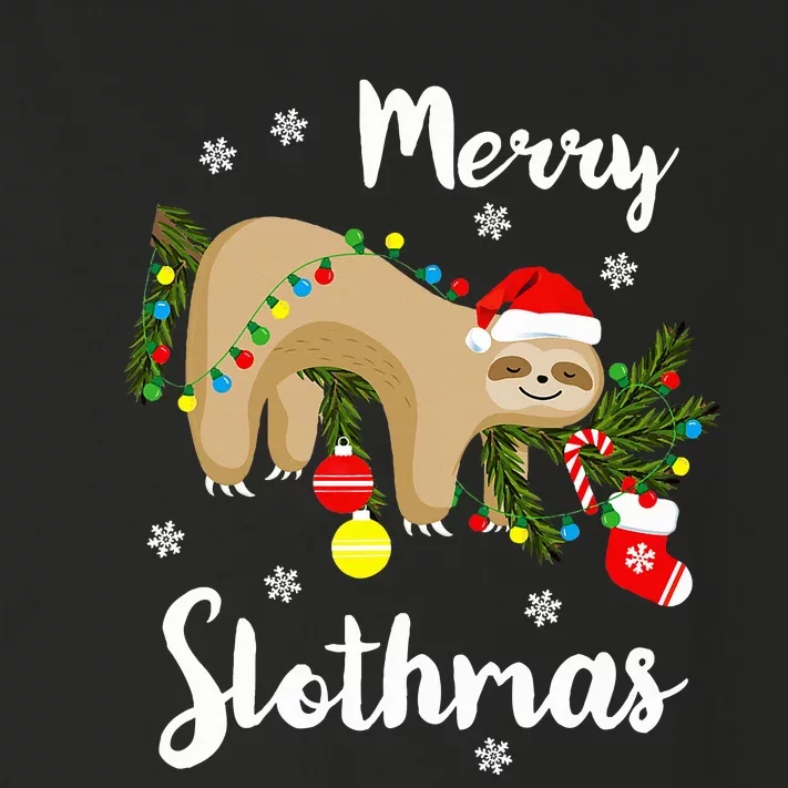 Merry Slothmas Sloth Lovers Christmas Pajamas Sloths Toddler Long Sleeve Shirt