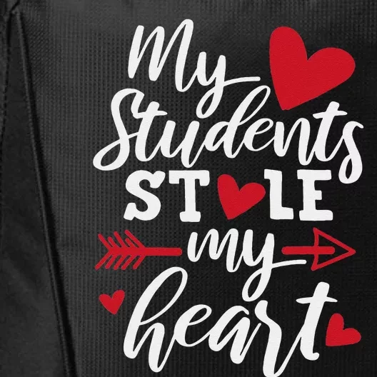 My Students Stole My Heart Cute Teacher Valentine's Day City Backpack