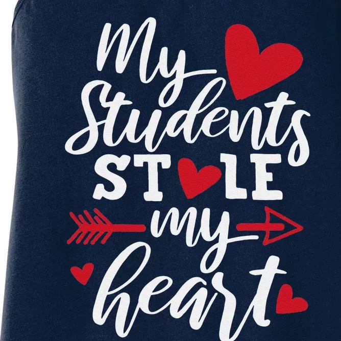 My Students Stole My Heart Cute Teacher Valentine's Day Women's Racerback Tank