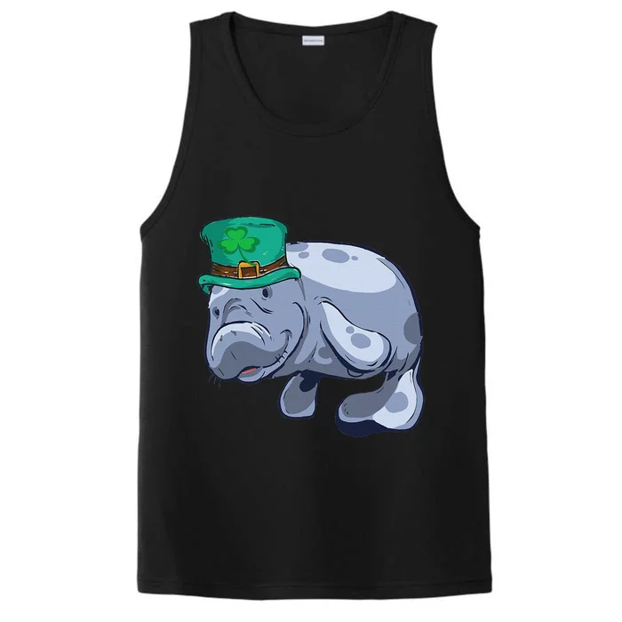 Manatee St. Saint Patrick's Day Women Funny Performance Tank