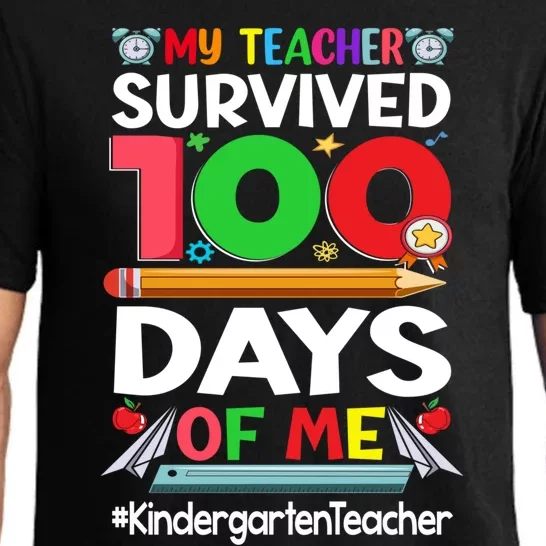 My Students Survived 100 Days Of Me Gift Kindergarten Teacher Gift Pajama Set