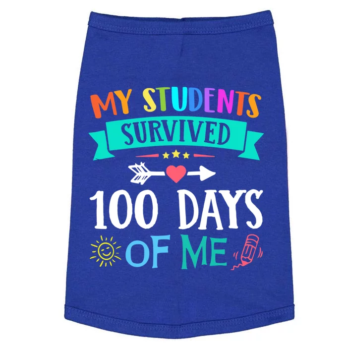 My Students Survived 100 Days Of Me Teacher Gift Great Gift Doggie Tank