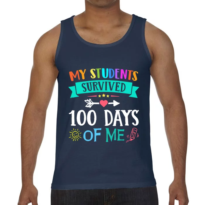 My Students Survived 100 Days Of Me Teacher Gift Great Gift Comfort Colors® Tank Top