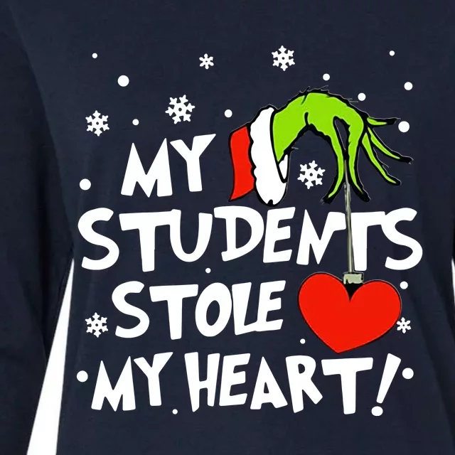 My Students Stole My Heart Christmas Womens Cotton Relaxed Long Sleeve T-Shirt