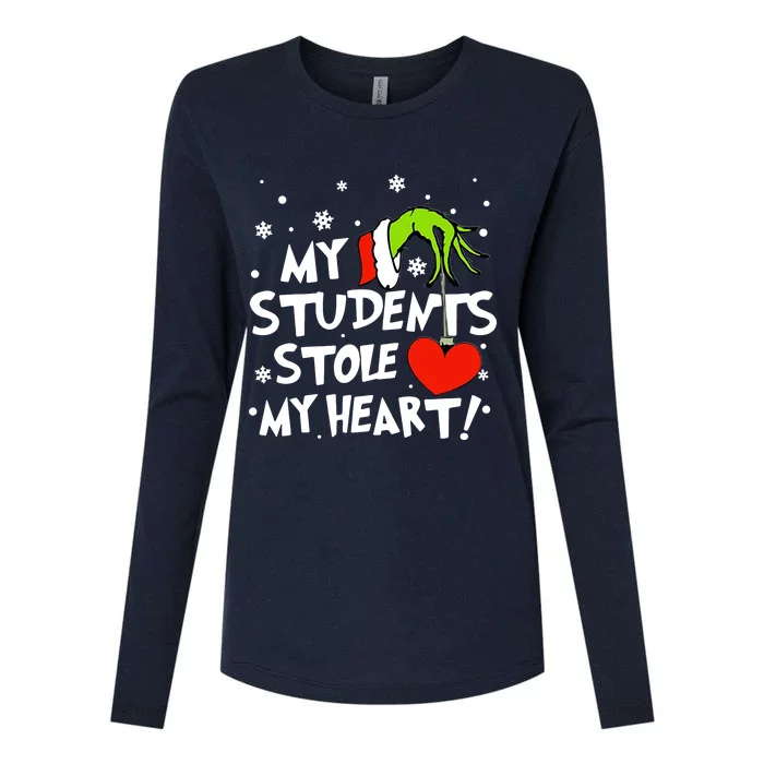 My Students Stole My Heart Christmas Womens Cotton Relaxed Long Sleeve T-Shirt